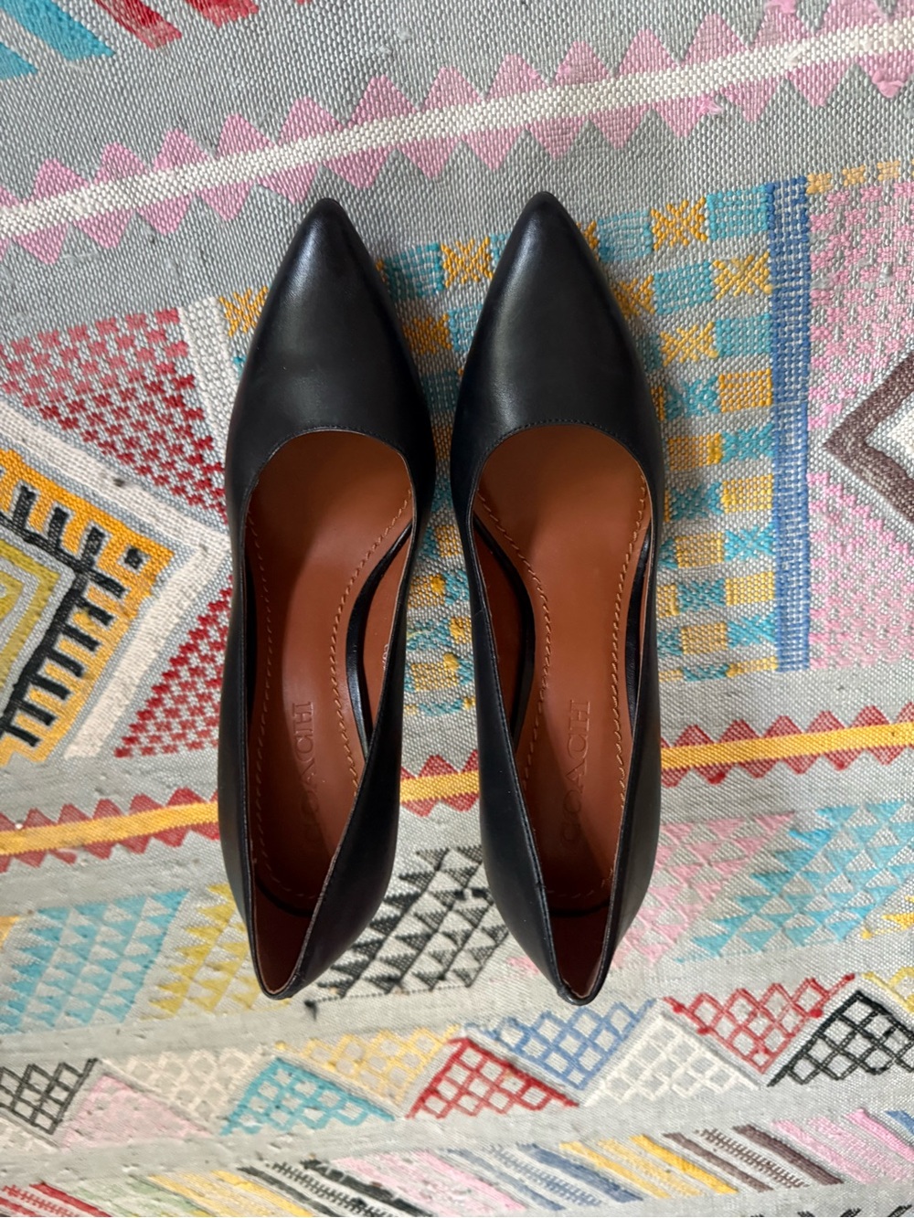 Coach black leather pumps - size 8.5